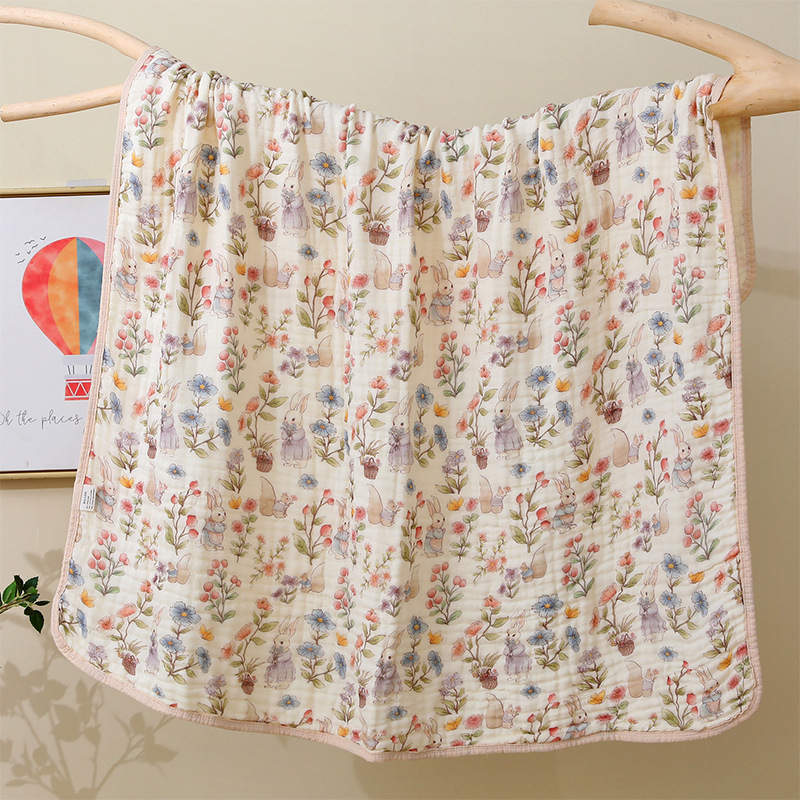 Bejbi kupaći ručnik od gaze s jacquard tiskom, 300–400 g, prilagodljiva obrada