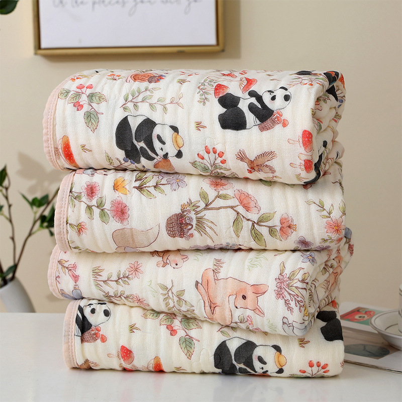 Bejbi kupaći ručnik od gaze s jacquard tiskom, 300–400 g, prilagodljiva obrada