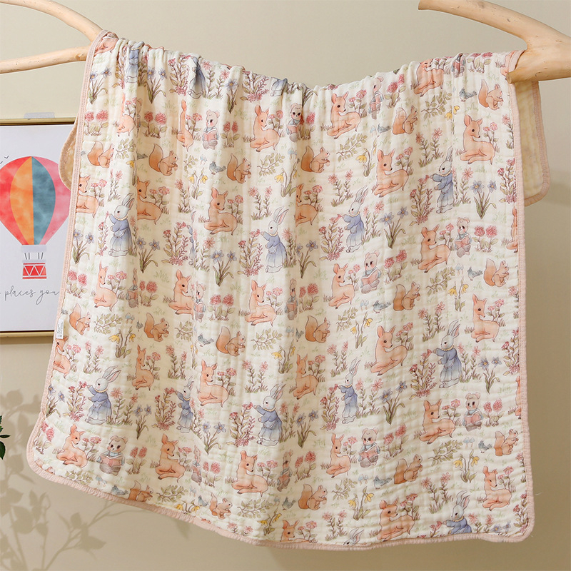 Bejbi kupaći ručnik od gaze s jacquard tiskom, 300–400 g, prilagodljiva obrada