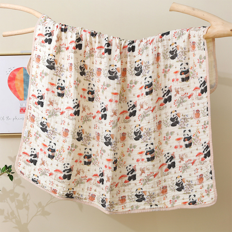 Bejbi kupaći ručnik od gaze s jacquard tiskom, 300–400 g, prilagodljiva obrada