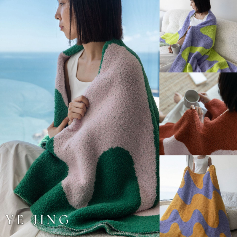 Deka u korejskom stilu s geometrijskim uzorom od poliestera, 1000–1499 g, toplina za sva četiri godišnja doba, za dnevni boravak i kauč