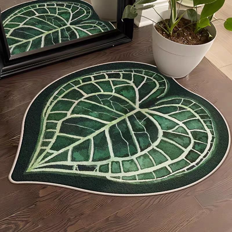 Kružni podni tepih – poliesterska vlakna, cvjetni biljni uzorak, perivo, prilagođena obrada: Da