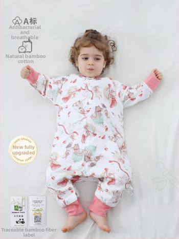 Sac de dormit pentru copii din fibre de bambus cu căptușeală din bambus, umplutură din fibră de celuloză regenerată, mâneci detașabile, antibacterian și absorbant de umiditate, pentru toate sezoanele.