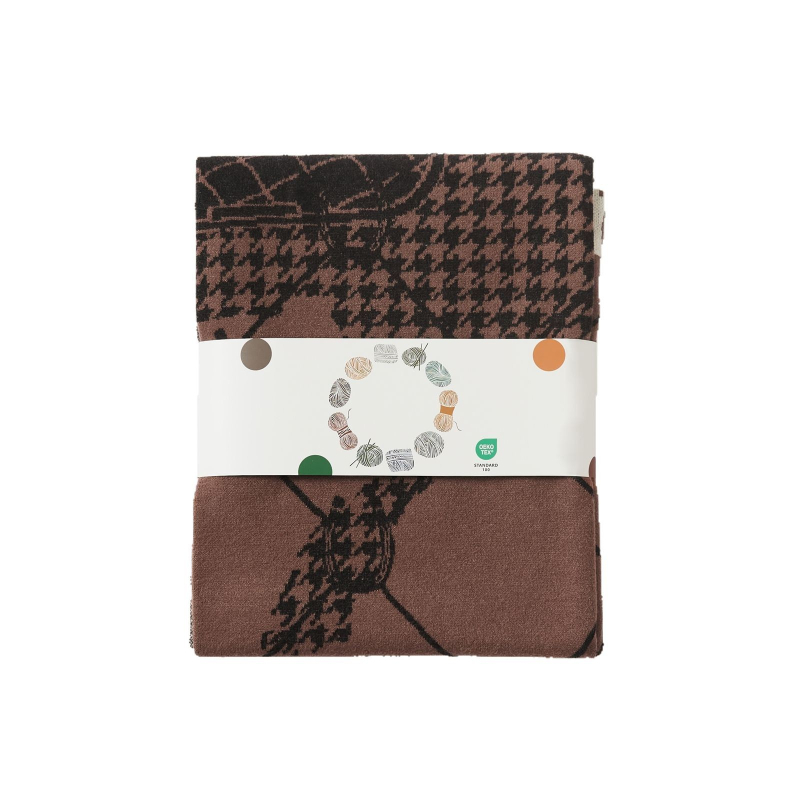 Pletena deka od kunićjeg baršuna, geometrijski i apstraktni uzorak, težina 300–500 g, vintage stil