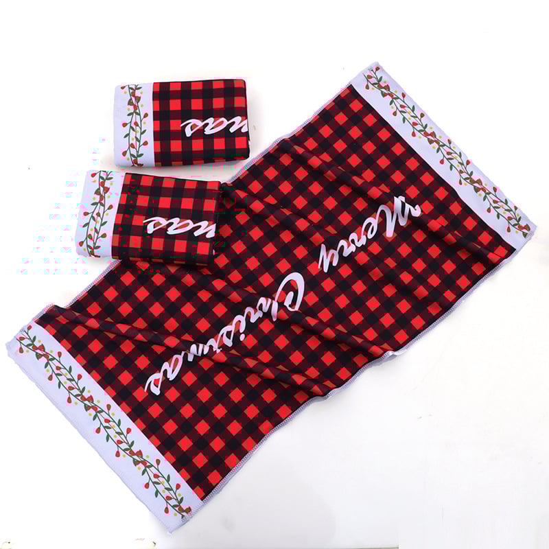 Mikrovlaknasti božićni ručnik s prilagođenim printom, 100–120 g, 32 vlakna, tiskovni proces, visoka gustoća