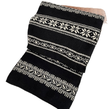 Плетен шал с жакардова шарка, имитационен кашмир, акрил и полиестер, топло за зимата, стил: универсален и минималистичен