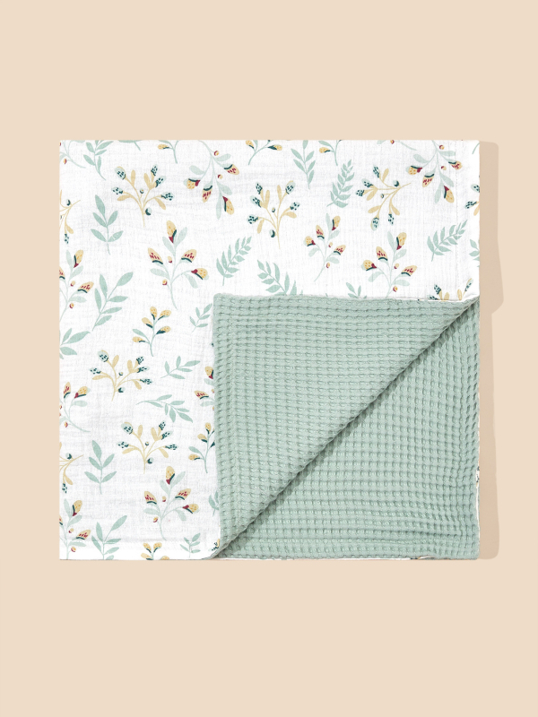 Dječja deka od 100% pamuka, sve-sezone (proljeće–zima), za novorođenčad, cvjetni uzorak, sigurnosna razina A