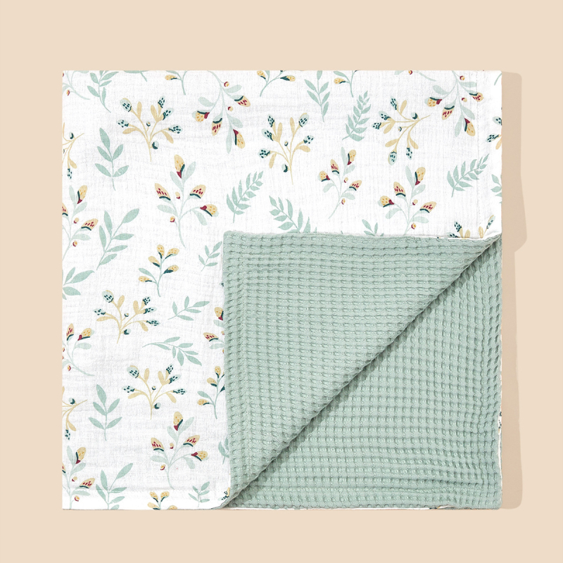 Dječja deka od 100% pamuka, sve-sezone (proljeće–zima), za novorođenčad, cvjetni uzorak, sigurnosna razina A