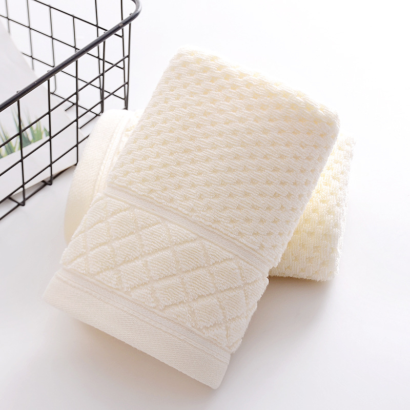 Ručnik za lice od 100% pamuka s pčelinjom mrežastom strukturom, Jacquard pletenina, 32s vlakna, 100–120 g