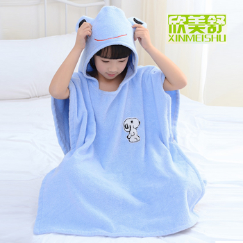 Dječji pamučni ručnik s kapuljačom pončo ogrtač za kupanje, izvezeno, 300–400 g