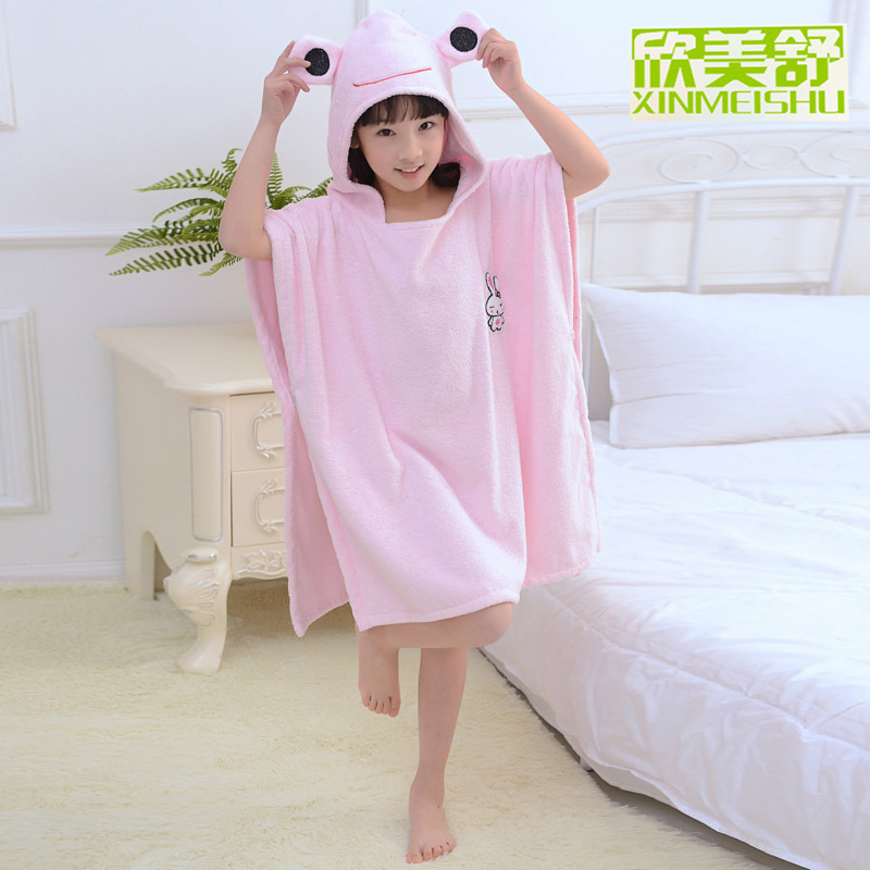 Dječji pamučni ručnik s kapuljačom pončo ogrtač za kupanje, izvezeno, 300–400 g