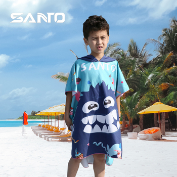 Gyerekeknek kapucnis fürdőlepedő – ultrafin rostokból, 400–500 g, sík szövés, 100d poliiszter + 200d poliiszter-pamut