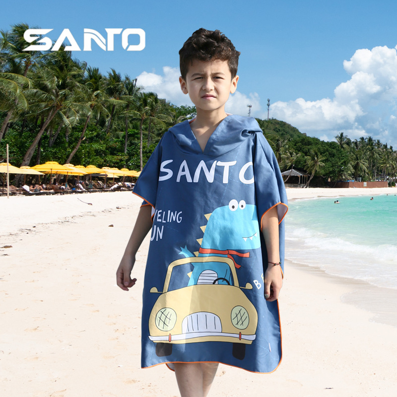 Gyerekeknek kapucnis fürdőlepedő – ultrafin rostokból, 400–500 g, sík szövés, 100d poliiszter + 200d poliiszter-pamut