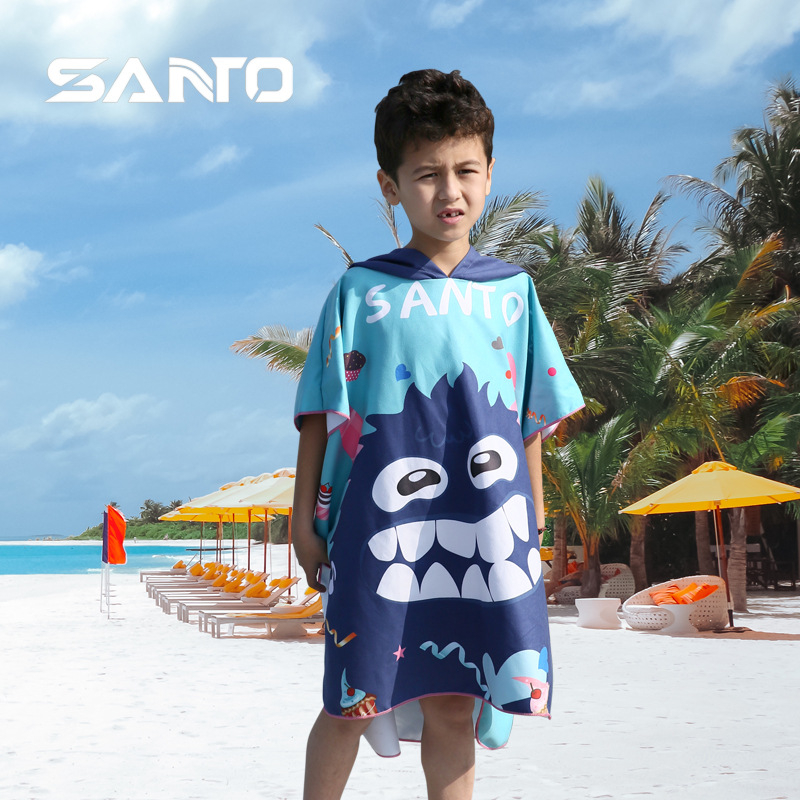 Gyerekeknek kapucnis fürdőlepedő – ultrafin rostokból, 400–500 g, sík szövés, 100d poliiszter + 200d poliiszter-pamut