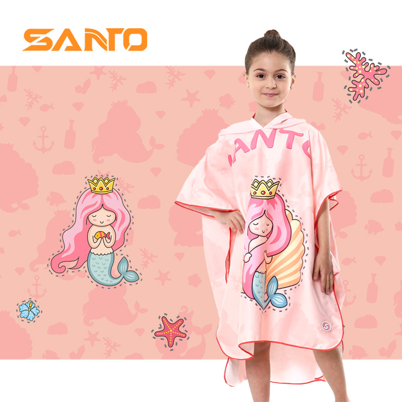 Gyerekeknek kapucnis fürdőlepedő – ultrafin rostokból, 400–500 g, sík szövés, 100d poliiszter + 200d poliiszter-pamut