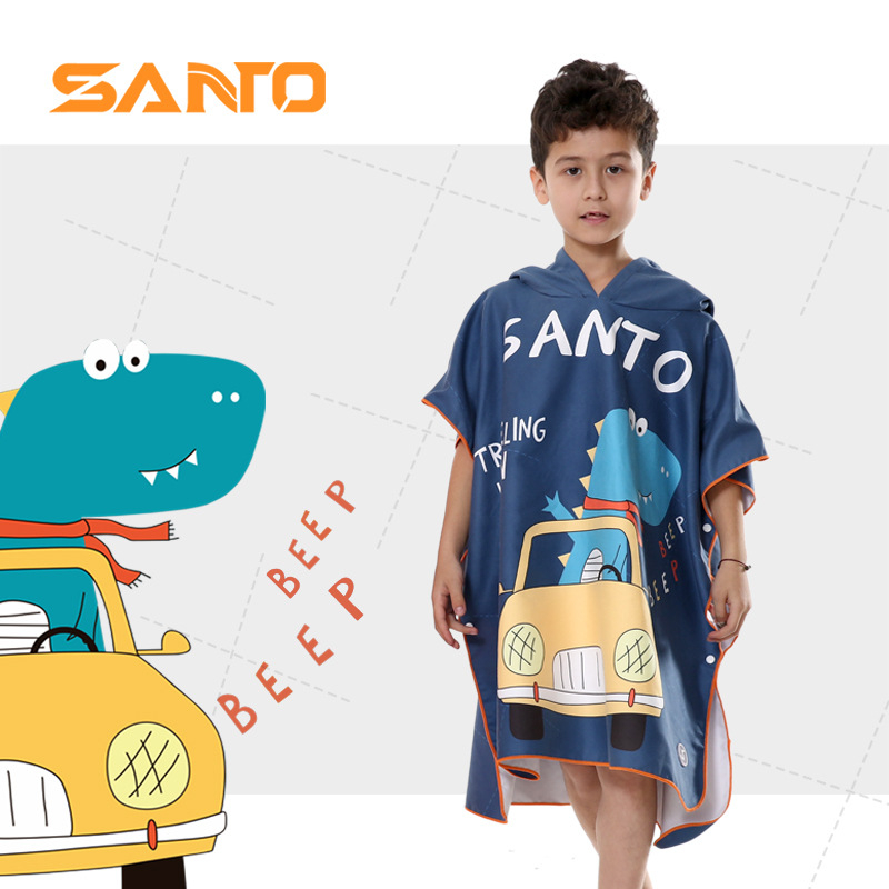 Gyerekeknek kapucnis fürdőlepedő – ultrafin rostokból, 400–500 g, sík szövés, 100d poliiszter + 200d poliiszter-pamut