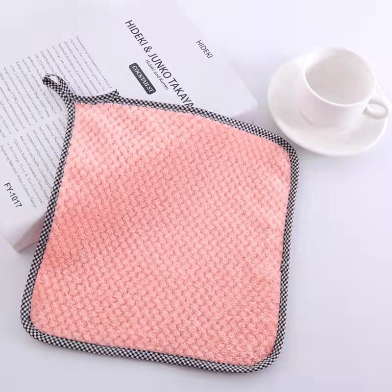 Green Bamboo mikroszálas négyzetes törölköző otthoni és autóápoláshoz, 0–5 s vízfelvétel, 240 g, egypálú fonal, szegélyezett