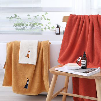 Pamukani kupaonski ručnik s izšivkom, 430 g, ravno tkano, upijanje 5–10 s, mogućnost prilagodbe