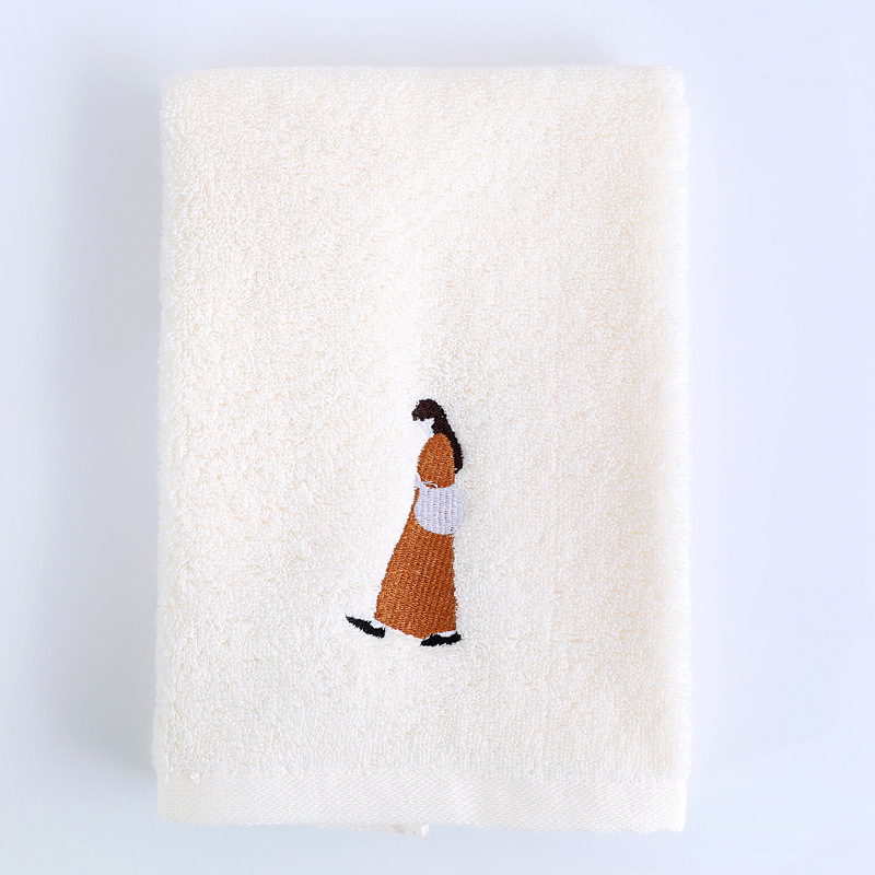 Pamukani kupaonski ručnik s izšivkom, 430 g, ravno tkano, upijanje 5–10 s, mogućnost prilagodbe