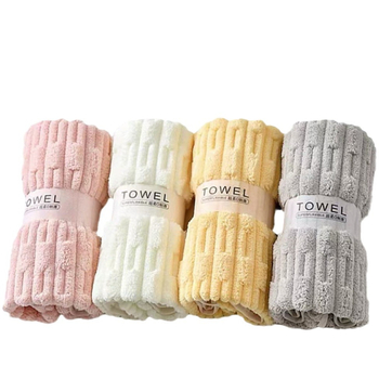 3-kom paket Coral fleece ručnici — upijajuće, brzo se suše, debeli, s rubom, za lice i struk (150D)