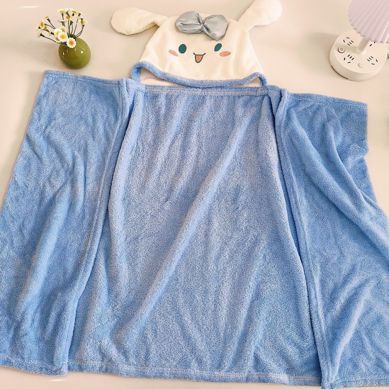 Dječji kapuljačasti ručnik za kupanje - Coral fleece, 200–300 g, 32 niti, jednostavno tkanje
