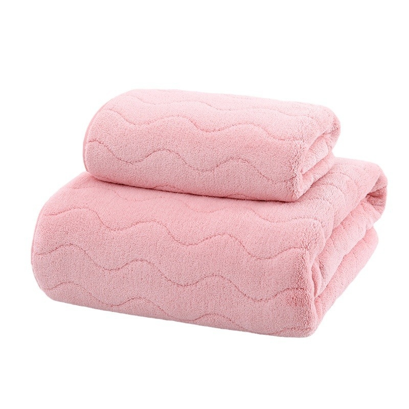 Korall plüss szegéllyel fürdőlepedő, 150D, varrott széle, 80–100 g, nedvszívó és gyorsan száradó