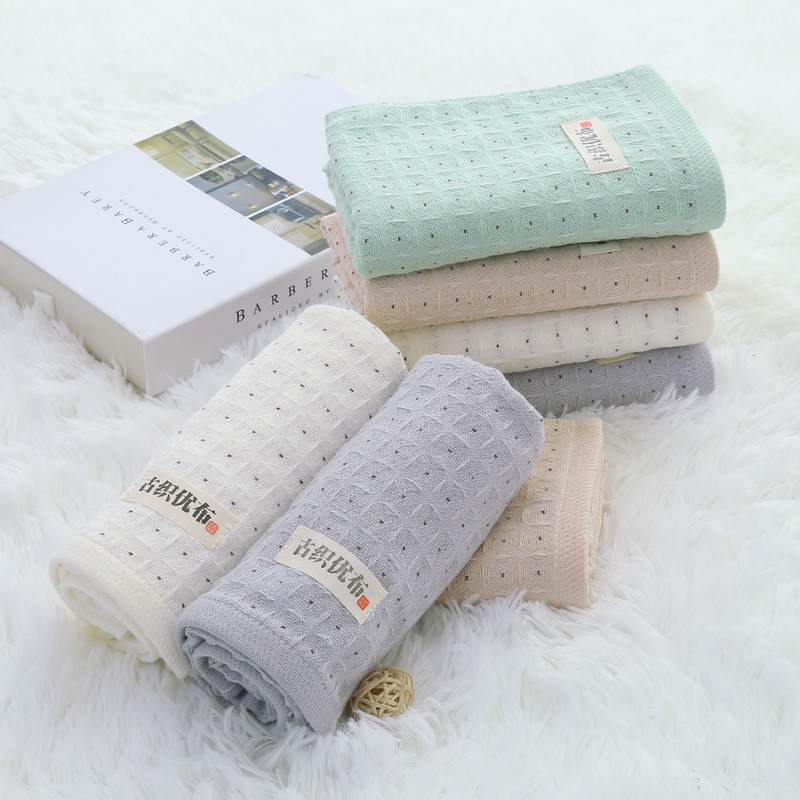 Dječji i bebi ručnik od pamuka s honeycomb kvadratnim uzorkom, 99% pamuk, combed yarn, 45 g, obrub
