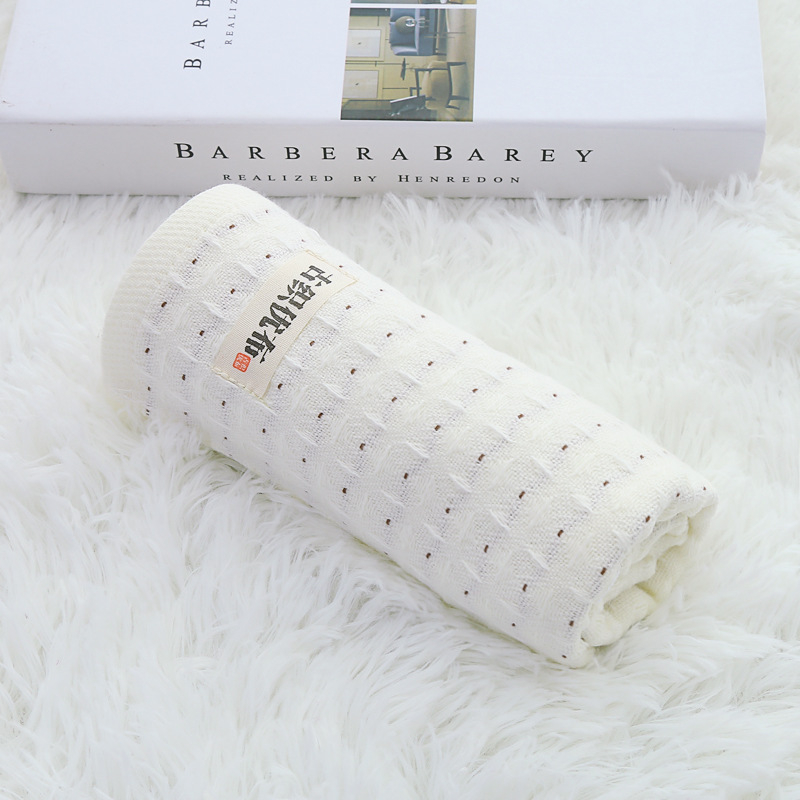 Dječji i bebi ručnik od pamuka s honeycomb kvadratnim uzorkom, 99% pamuk, combed yarn, 45 g, obrub