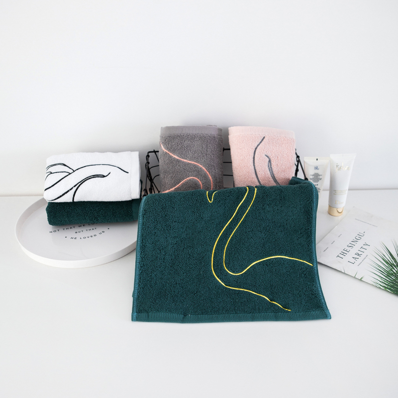 100% pamuk maramica za lice, izšivena, 120 g, upijanje vode 5–10 s