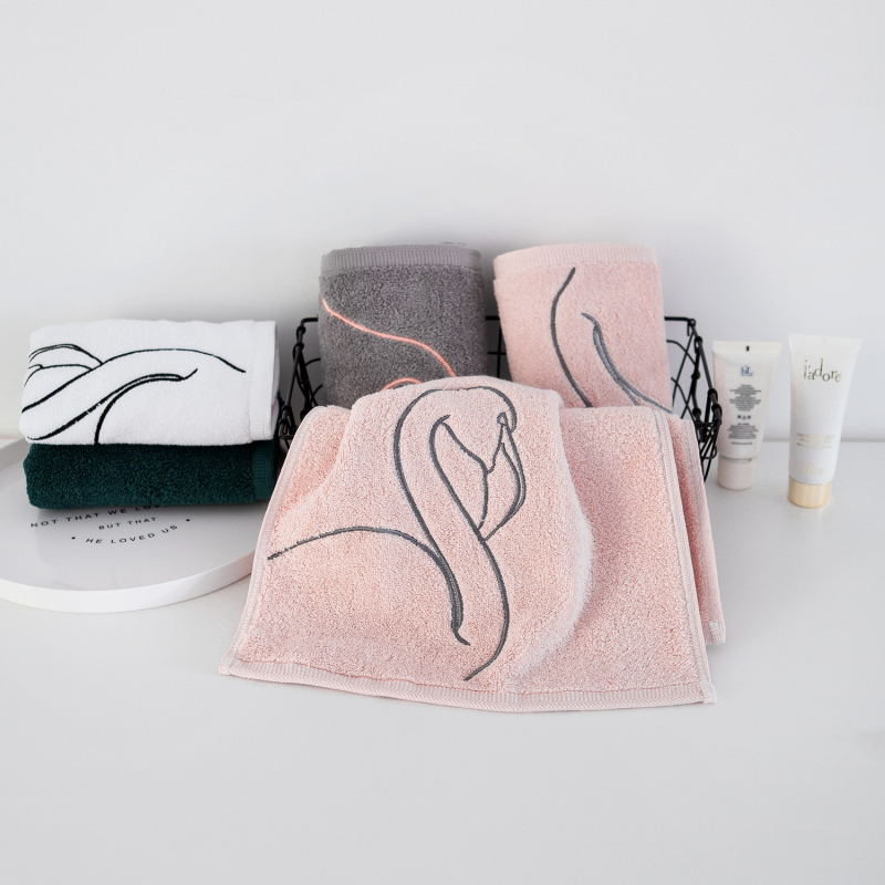 100% pamuk maramica za lice, izšivena, 120 g, upijanje vode 5–10 s