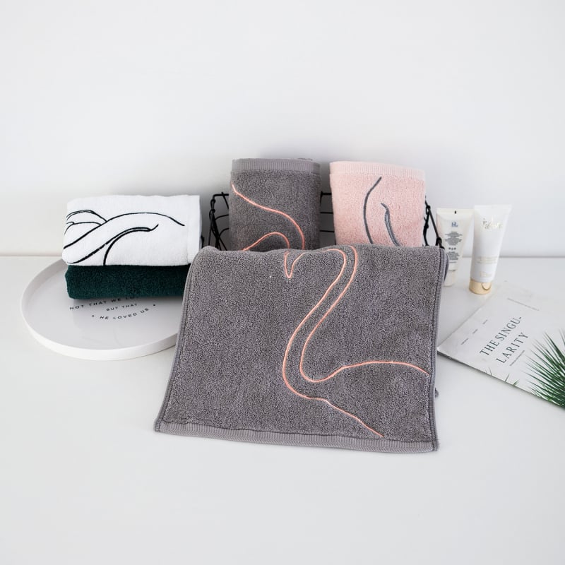 100% pamuk maramica za lice, izšivena, 120 g, upijanje vode 5–10 s