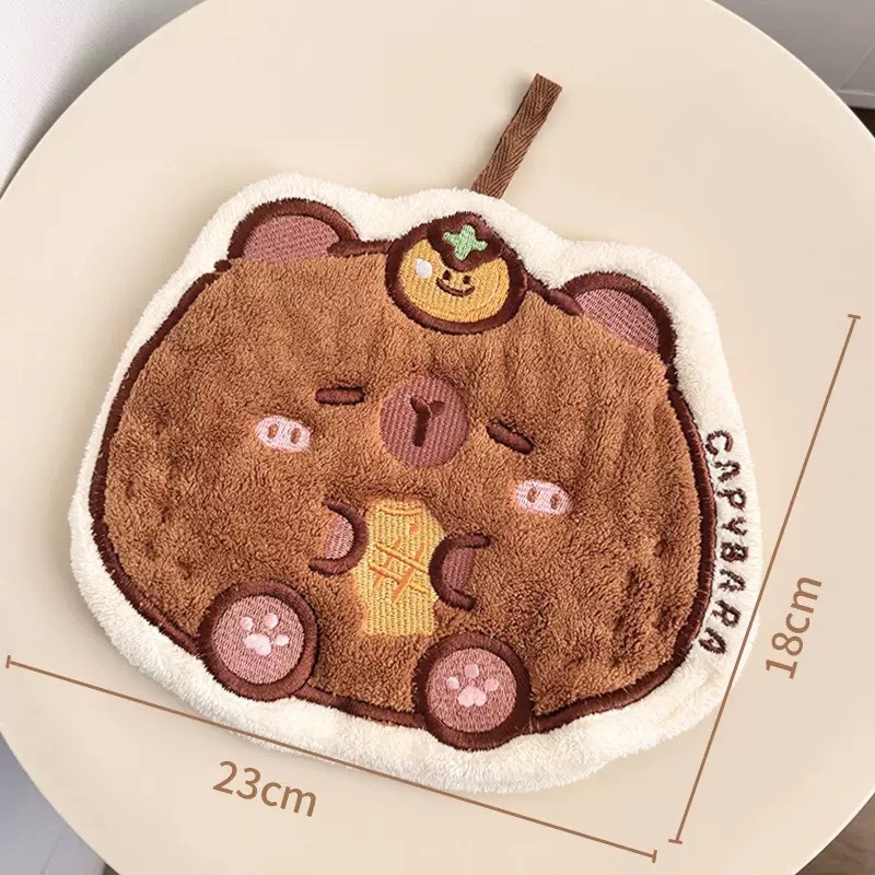 Vješeni ručnik za ruke s dizajnom capybara - vez, Materijal: visoko borosilikatno staklo, Težina: 30–50 g, Pređa: 32 niti