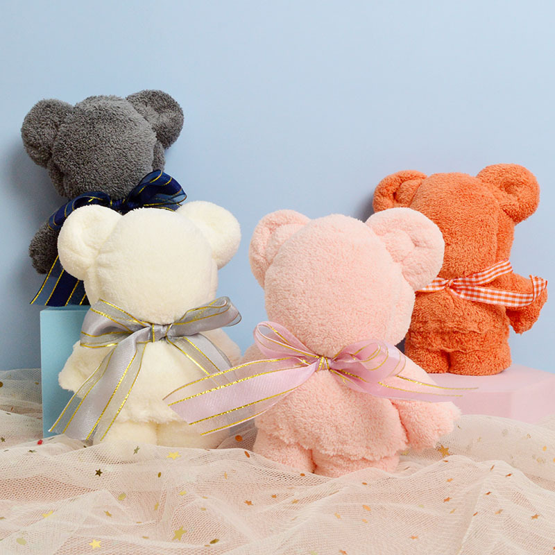 Medvje ručnik u poklon kutiji za vjenčanja i proslave — ručnik za lice od Coral Fleece s tiskanim logom, 70 g, plošna tkanina