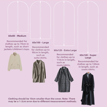Pakabinamas drabužių dulkių gaubtas iš EVA – dulkių apsauga, tinkamas paltams ir kostiumams, laikymas miegamajame, 2025 m. leidimas
