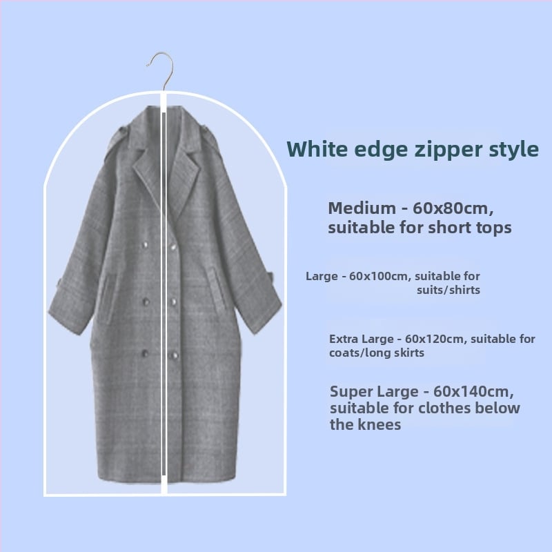 Pakabinamas drabužių dulkių gaubtas iš EVA – dulkių apsauga, tinkamas paltams ir kostiumams, laikymas miegamajame, 2025 m. leidimas