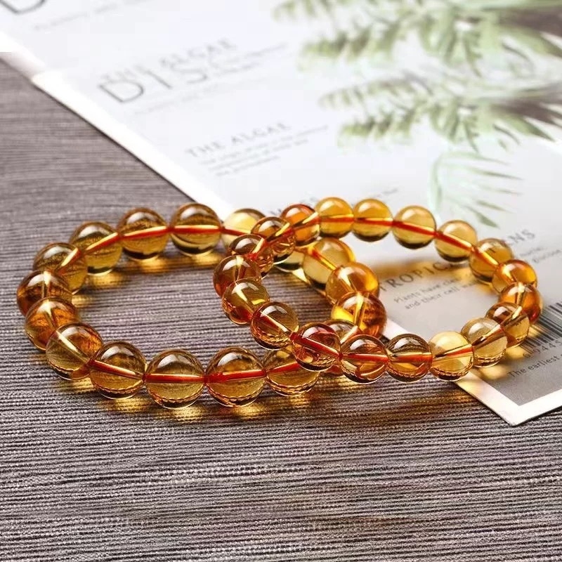 Rokassprādze ar citrīna kristāla pērlēm, dabīgs stils, 2025. gada pavasara izlase, masu iepakojums