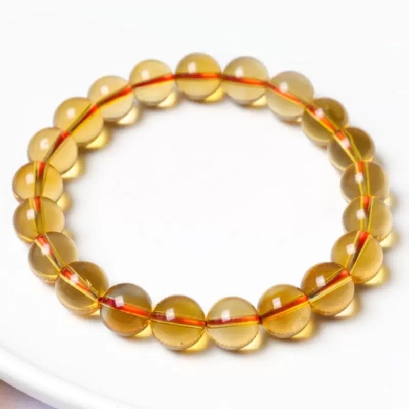 Rokassprādze ar citrīna kristāla pērlēm, dabīgs stils, 2025. gada pavasara izlase, masu iepakojums