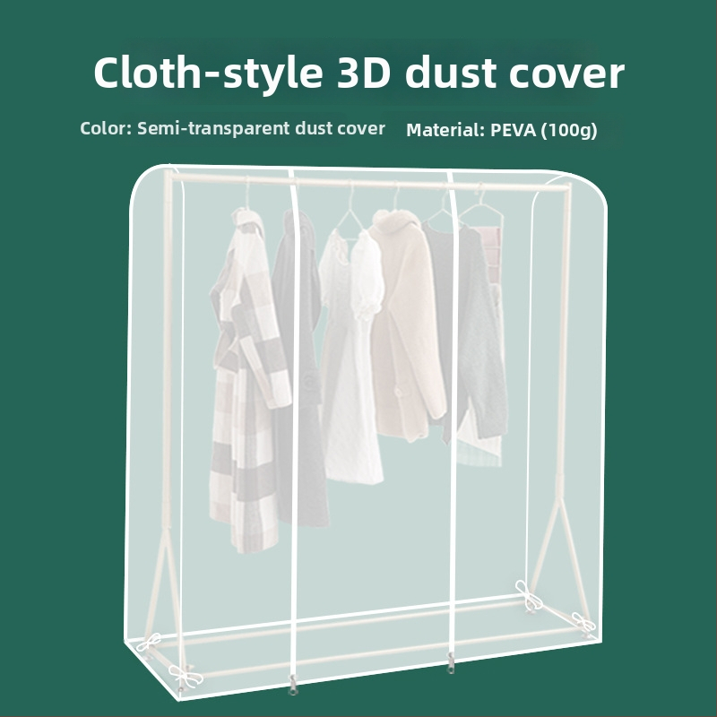 Põrandal seisev läbipaistev riide tolmukaitsekatt, PEVA, tolmukindel ja niiskuskindel, pestav ja kokkupandav