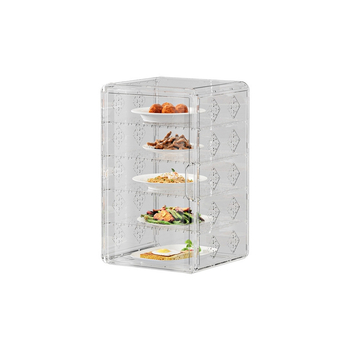 Yunjian ράφι αποθήκευσης κουζίνας με μονωμένο πολύεπίπεδο αφαιρούμενο κάλυμμα τροφίμων — πλαστικό, μοντέρνος απλός σχεδιασμός, πολυλειτουργικό και ανθεκτικό στη σκόνη