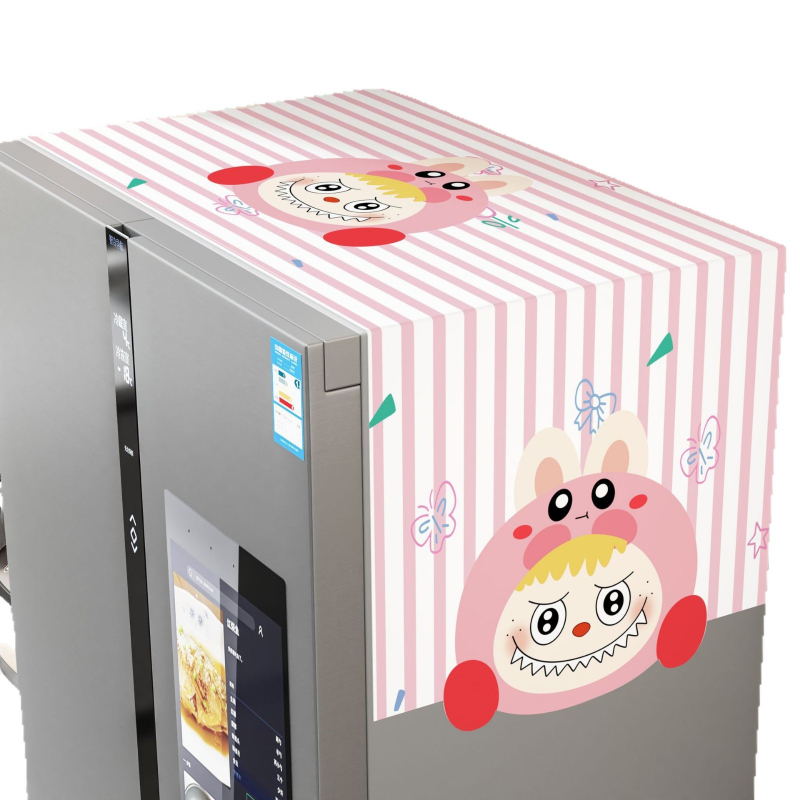 Карикатурна покривка за хладилник – универсална покривка за домакински уреди, изработена от плат, персонализирана, марка Lifelike Home Furnishings