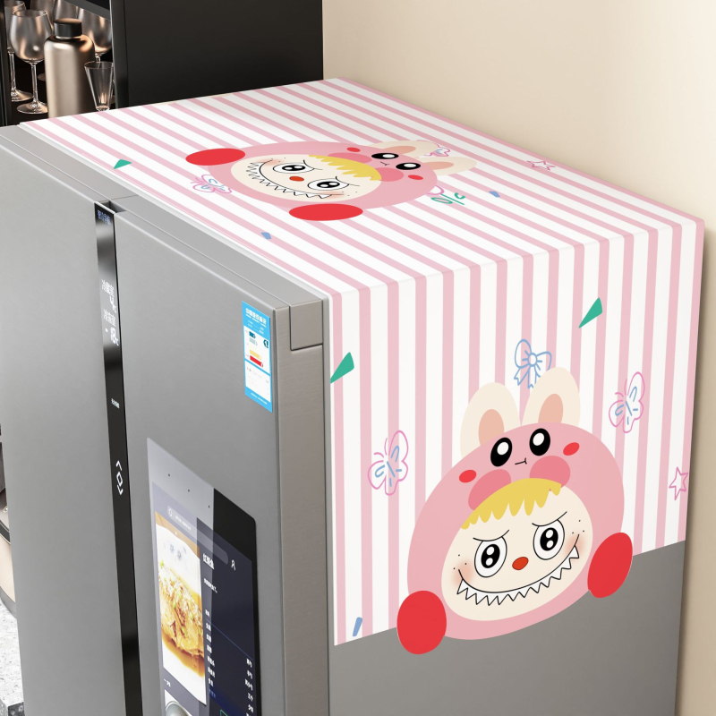 Карикатурна покривка за хладилник – универсална покривка за домакински уреди, изработена от плат, персонализирана, марка Lifelike Home Furnishings