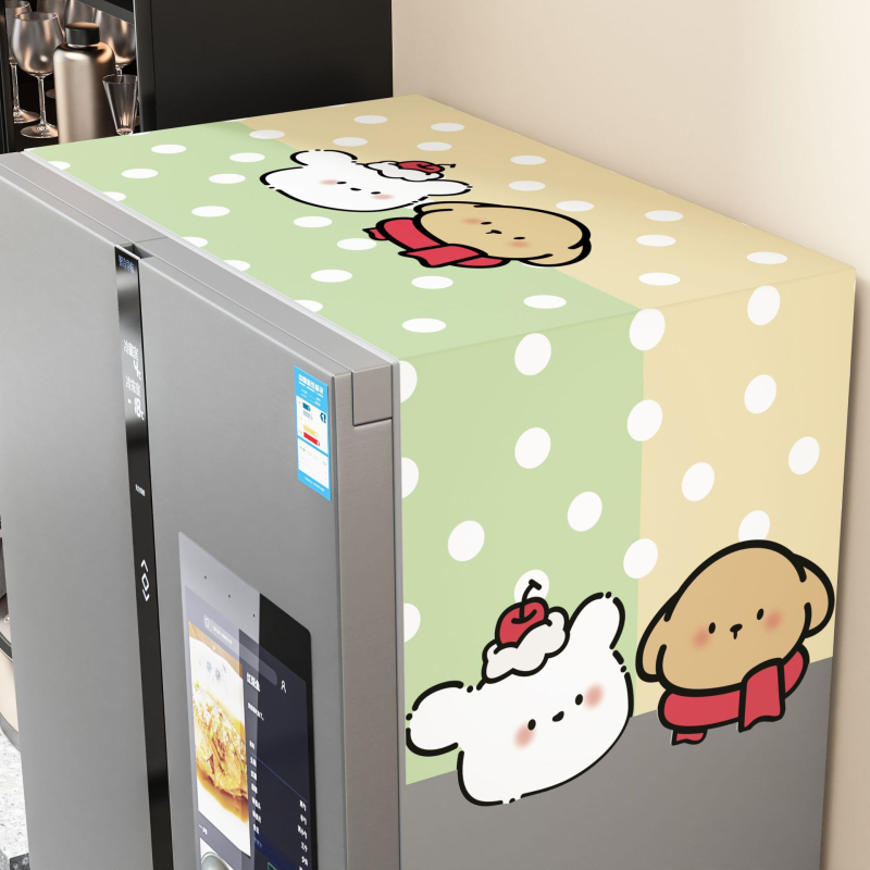 Карикатурна покривка за хладилник – универсална покривка за домакински уреди, изработена от плат, персонализирана, марка Lifelike Home Furnishings