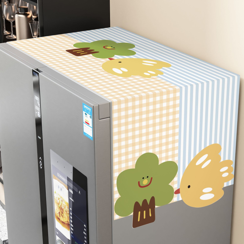 Карикатурна покривка за хладилник – универсална покривка за домакински уреди, изработена от плат, персонализирана, марка Lifelike Home Furnishings