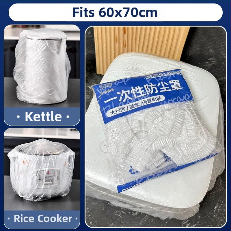 Vienreizējās lietošanas putekļu aizsargs vāciņš mājsaimniecības ierīcēm – elastīgs caurspīdīgs PE plēves vāciņš rīsu vārīšanai un mikroviļņu krāsnij
