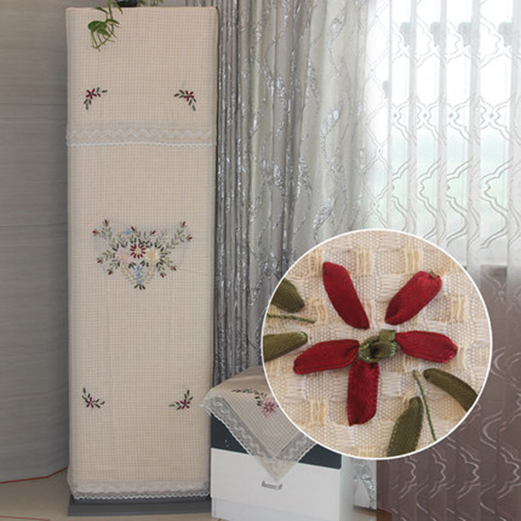 Калъф за климатик с бродирана лента, вертикален стил, пълен калъф, който остава на място при включване; Материал: полиестер-памук; Тъкан: 100% полиестер; Дантела: 50% памук, 50% полиестер; Персонализиране: да; Стил: модерен минимализъм