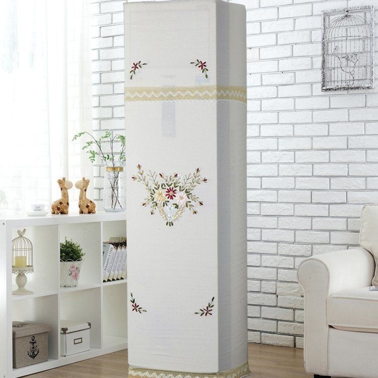 Калъф за климатик с бродирана лента, вертикален стил, пълен калъф, който остава на място при включване; Материал: полиестер-памук; Тъкан: 100% полиестер; Дантела: 50% памук, 50% полиестер; Персонализиране: да; Стил: модерен минимализъм