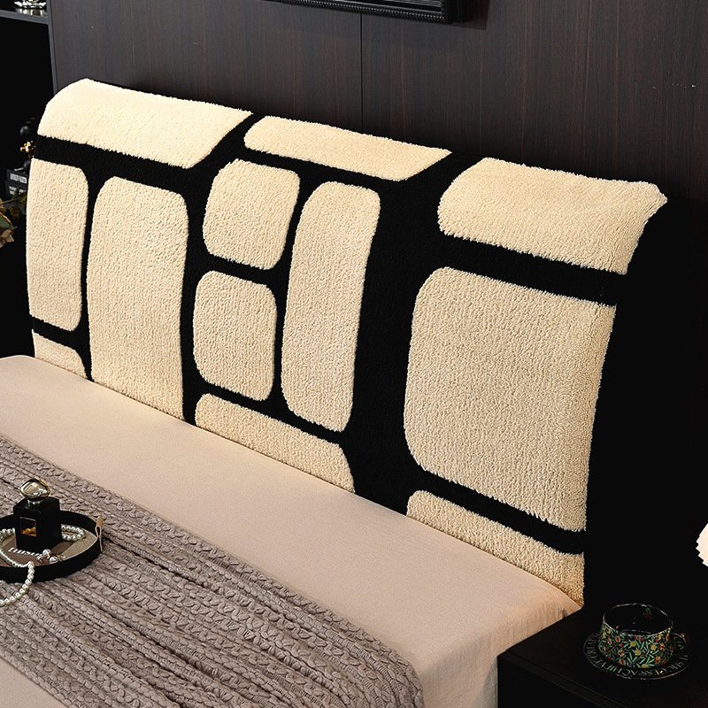 Покривало за облегалка на легло – Shu cotton velvet, модерен минималистичен стил, еластично покривало против прах