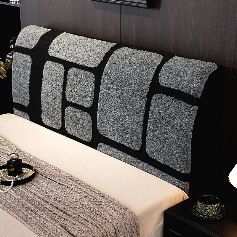 Покривало за облегалка на легло – Shu cotton velvet, модерен минималистичен стил, еластично покривало против прах