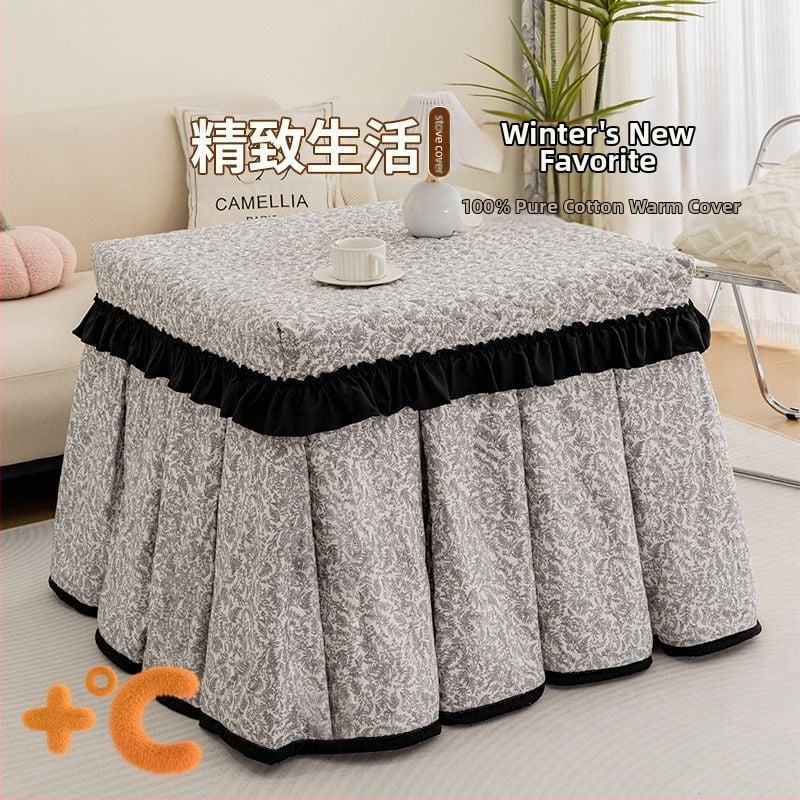 Памучно покривало за квадратна маса за отопление/маса за майонг — прост и модерен стил; покривало за прах/диван/климатик; марка Powerful Factory