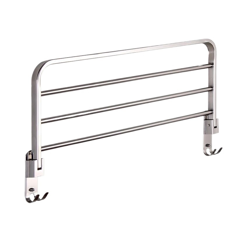 Vienslāņu dvieļu plaukts vannas istabai, nerūsējošais tērauds 304, sienas piestiprināšana, bez urbuma